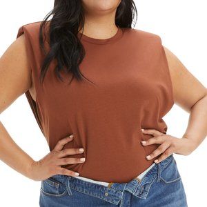 Brand New Good American Strong Shoulder Brown Tank